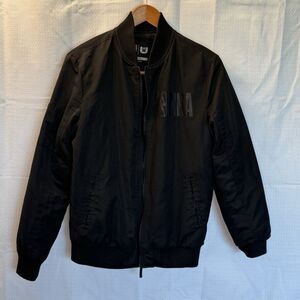 NBA MENS Black BOMBER JACKET  Full Zip Size Small NBA Logo